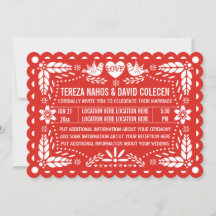 紙のピカド ラブバード 赤 メキシコのフィエスタ 結婚式