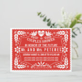 紙のピカド 赤い結婚式のカップルシャワーのペーパーアイテム 招待状 (スタンド正面)