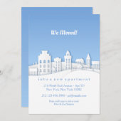 紙のホワイトムービングアナウンス 招待状 (正面/裏面)