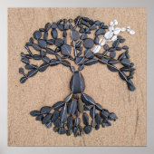 紙のポスターツリーの生命の石の石ビーチ ポスター (正面)