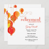 紙のランタン 退職パーティー 招待状 (正面/裏面)