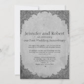 紙のヴィンテージ時計を使った結婚1周年 招待状 (裏面)