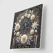 紙の優雅さで愛を祝う スクエア壁時計 (傾斜)