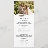 紙の写真の結婚式メニュー立てカード メニュー (正面)