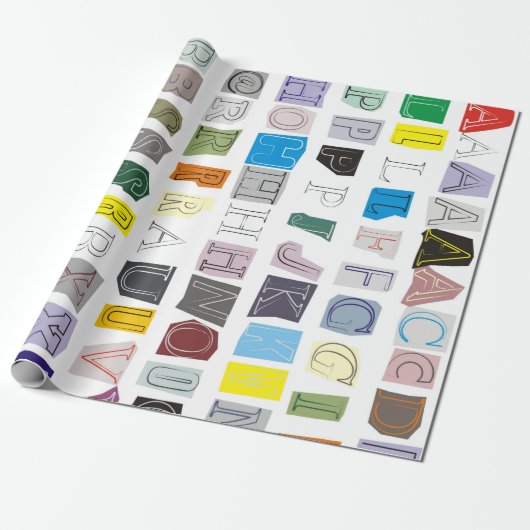 紙の切り取られるアルファベット ラッピングペーパー (アンロールド)