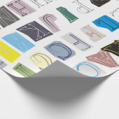 紙の切り取られるアルファベット ラッピングペーパー (角)