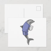 紙の山を抱えた秘書としてのイルカ ポストカード (正面/裏面)