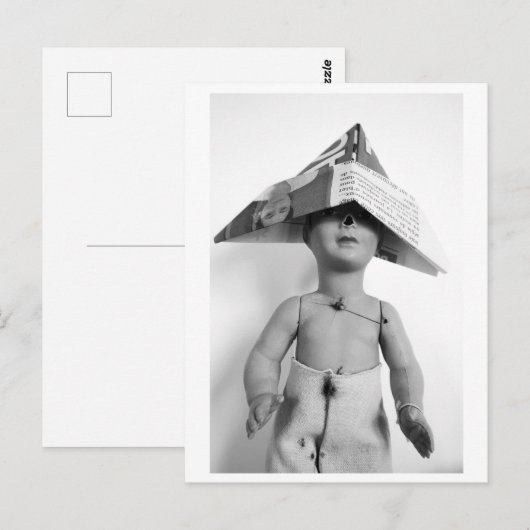 紙の帽子をかぶった人形 - ジャック ポストカード (正面/裏面)