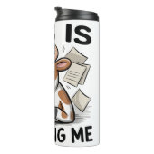 紙の悩む牛飛んでいる タンブラー (回転右)