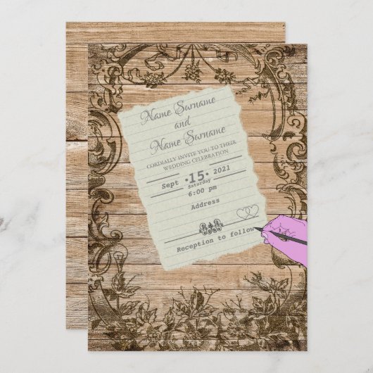 紙の手 招待状 (正面/裏面)