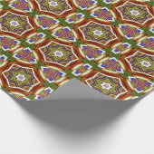 紙の折り紙の効果 – 緑と暗い地球の色調 ラッピングペーパー (角)