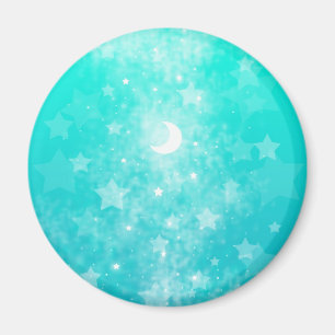 紙の星と月の幻想的な天体アート マグネット