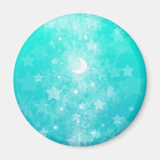 紙の星と月の幻想的な天体アート マグネット (正面)
