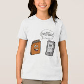 紙の本 vs 電子書籍 トライブレンドTシャツ (正面)