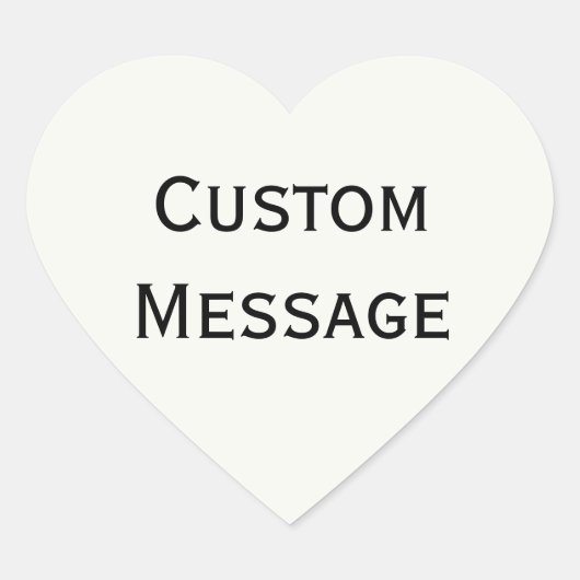 紙の白とカスタムメッセージ ハートシール (正面)