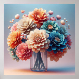 紙の花のブーケ ポスター