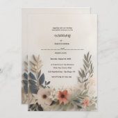 紙の花のリース 招待状 (正面/裏面)