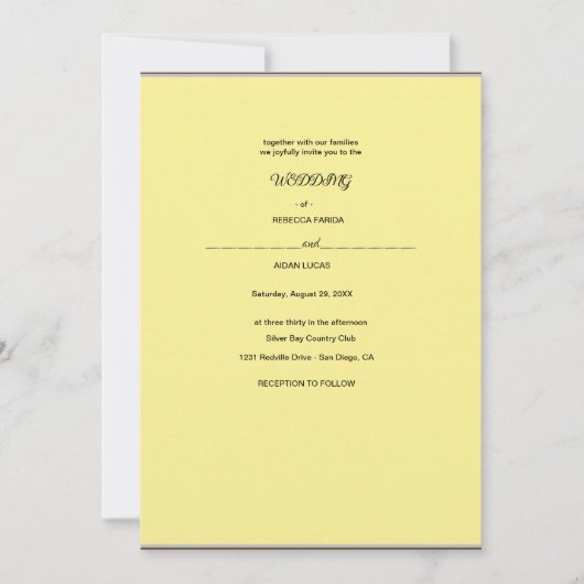 紙の花のリース 招待状 (正面)