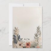 紙の花のリース 招待状 (裏面)