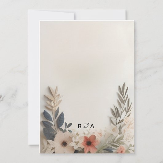 紙の花のリース 招待状 (裏面)