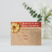 紙の花びらオレンジの花 バット・ミツバ祭 招待状 (スタンド正面)