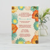 紙の花 アクア バット ミッツヴァー招待状 招待状 (スタンド正面)