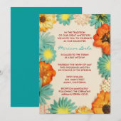 紙の花 アクア バット ミッツヴァー招待状 招待状 (正面/裏面)