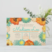 紙の花 バット・ミッツヴァ招待状 招待状 (スタンド正面)