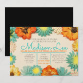 紙の花 バット・ミッツヴァ招待状 招待状 (正面/裏面)