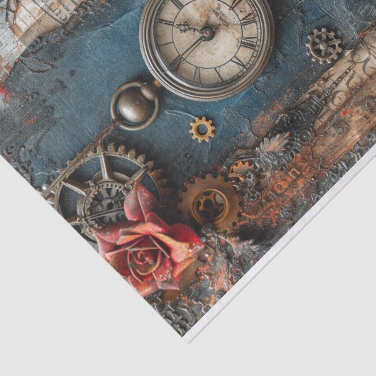 紙の花、時計とギア混合媒体 薄葉紙 (詳細)