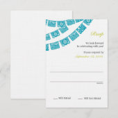 紙の装飾（パペル・ピカド）付 RSVP ウェディング (正面/裏面)