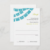 紙の装飾（パペル・ピカド）付 RSVP ウェディング (正面/裏面)