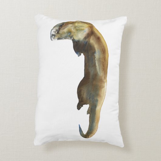 紙の金ゴールドの水彩画 アクセントクッション (裏面(縦))