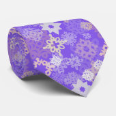 紙の雪と紫の背景の星 ネクタイ (ロール)