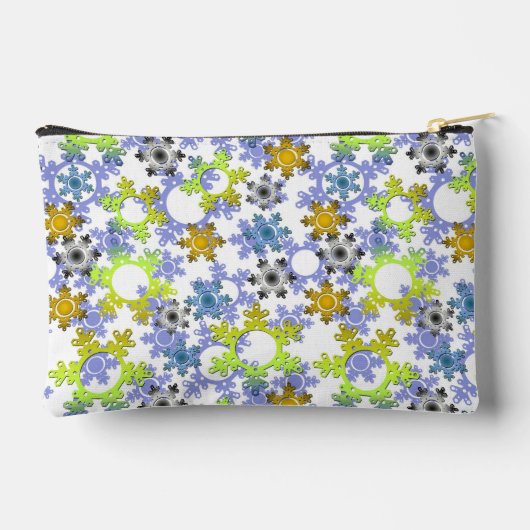 紙の雪数々の片を白く切る アクセサリーポーチ (裏面)