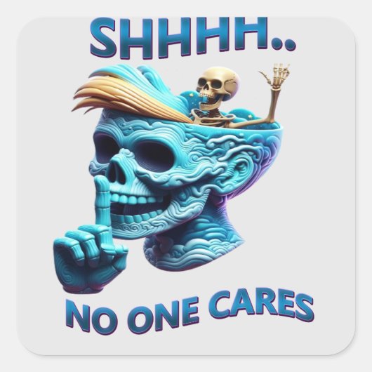 紙の静かグラフィックT型(メッセージが表示された状態) スクエアシール (正面)