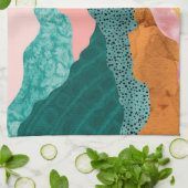 紙の風景,破れた,裂けた縁,緑,錆, キッチンタオル (折り畳み)