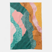 紙の風景,破れた,裂けた縁,緑,錆, キッチンタオル (縦)