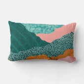 紙の風景、裂けたエッジ、緑と錆 ランバークッション (裏面)