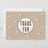 紙の飛行機とのかわいくモダンなサンキューカード サンキューカード (正面)