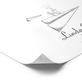 紙の飛行機に座るカップル 指紋の絵本 ポーズ ポスター (角)