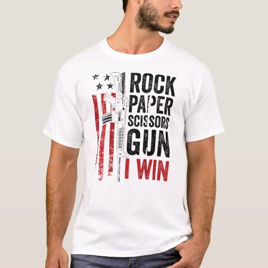 紙はさみ銃の冗談の背中 Tシャツ (正面)