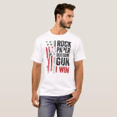 紙はさみ銃の冗談の背中 Tシャツ (正面フル)