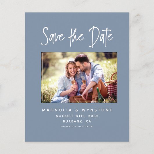 紙はっきりした日フォトウェディング日付を保存 チラシ (裏面)