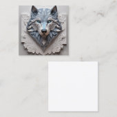 紙はオオカミの頭の3Dボリューム彫刻である。100 スクエア名刺 (正面/裏面)