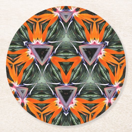 紙は生命の万華鏡のように千変万化するパターンをコースター ラウンドペーパーコースター (正面)
