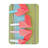 紙ぶら下がったハートの物干し マグネット (縦)