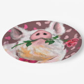 紙よくはしゃぐプレートメンターピグロマンチックラブ ペーパープレート (アングル)