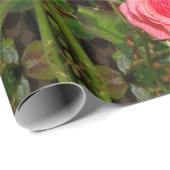 紙をピンクのバラで包む ラッピングペーパー (ロールコーナー)