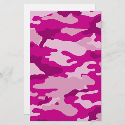 紙を制作するショッキングピンクのカムフラージュのスクラップブック 便箋 (正面/裏面)